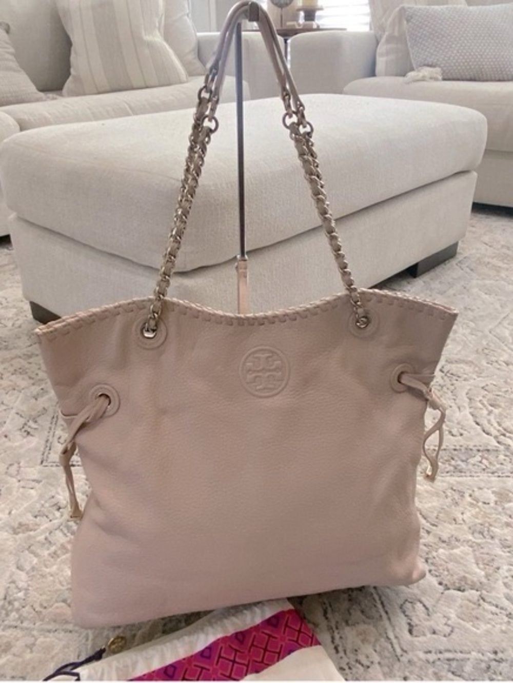 TORY BURCH LEATHER MARION SLOUCHY East/West Tote - Picture 3 of 14